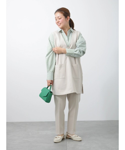 Lugnoncure（ルノンキュール）の「カラーストライプシャツ（シャツ/ブラウス・レディース・ピンク/グリーン/ネイビー・ﾌﾘ-）」の6枚目の写真