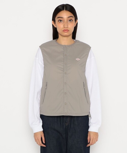 DANTON(ダントン)の「WOMEN'S INSULATION COLLARLESS VEST(ダウンベスト・レディース・カーキ系1/ネイビー/グレー/ブラック/グレー系その他・S/XS/M)」の8枚目の写真