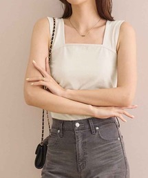 【extreme cashmere】 ベージュ スクエアネック タンクトップ extreme cashmere】 ベージュ スクエアネック タンクトップ