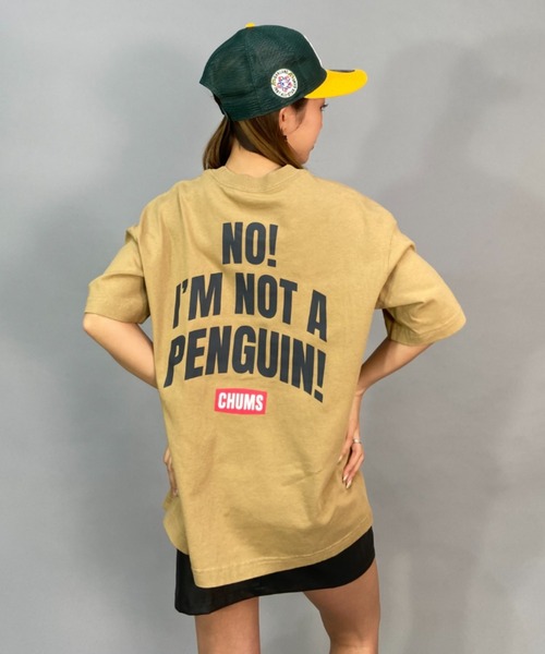 CHUMS（チャムス）の「CHUMS/チャムス Oversized I'm Not A Penguin T-Shirt /ルーズシルエット/無地/タイダイ柄/バックプリントTシャツ   CH11-2168（Tシャツ/カットソー・レディース・ベージュ/グリーン/ホワイト/オレンジ/ピンク/ブルー・M/L）」の13枚目の写真