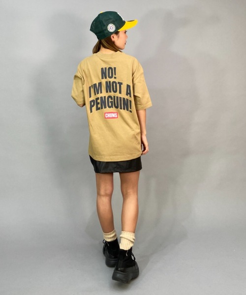 CHUMS（チャムス）の「CHUMS/チャムス Oversized I'm Not A Penguin T-Shirt /ルーズシルエット/無地/タイダイ柄/バックプリントTシャツ   CH11-2168（Tシャツ/カットソー・レディース・ベージュ/グリーン/ホワイト/オレンジ/ピンク/ブルー・M/L）」の15枚目の写真