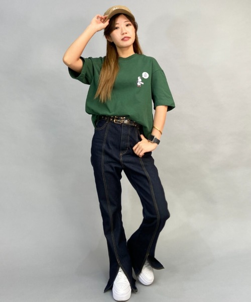 CHUMS（チャムス）の「CHUMS/チャムス Oversized I'm Not A Penguin T-Shirt /ルーズシルエット/無地/タイダイ柄/バックプリントTシャツ   CH11-2168（Tシャツ/カットソー・レディース・ベージュ/グリーン/ホワイト/オレンジ/ピンク/ブルー・M/L）」の17枚目の写真