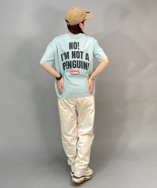 CHUMS（チャムス）の「CHUMS/チャムス Oversized I'm Not A Penguin T-Shirt /ルーズシルエット/無地/タイダイ柄/バックプリントTシャツ   CH11-2168（Tシャツ/カットソー・レディース・ベージュ/グリーン/ホワイト/オレンジ/ピンク/ブルー・M/L）」の22枚目の写真