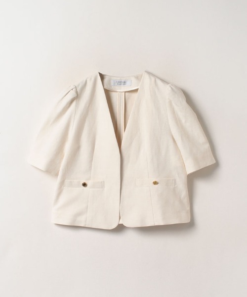 【LOULOU WILLOUGHBY】リネンシャンブレーショートジャケット Loulou Willoughby（ルルウィルビー）の「【LOULOU WILLOUGHBY