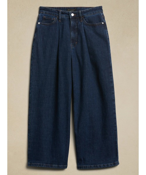 BANANA REPUBLIC FACTORY STORE(バナナリパブリック ファクトリーストア)の「BANANA REPUBLIC FACTORY STORE ハイライズワイドレッグクロップドジーンズ(デニムパンツ・レディース・インディゴブルー・24/25/26/28/27)」の3枚目の写真