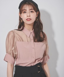 31 Sons de mode | シアー切替シャツ(シャツ/ブラウス)