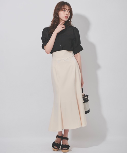 31 Sons de mode（トランテアン　ソン　ドゥ　モード）の「シアー切替シャツ（シャツ/ブラウス・レディース・オフホワイト/ブラック/ピンク・36/38）」の12枚目の写真