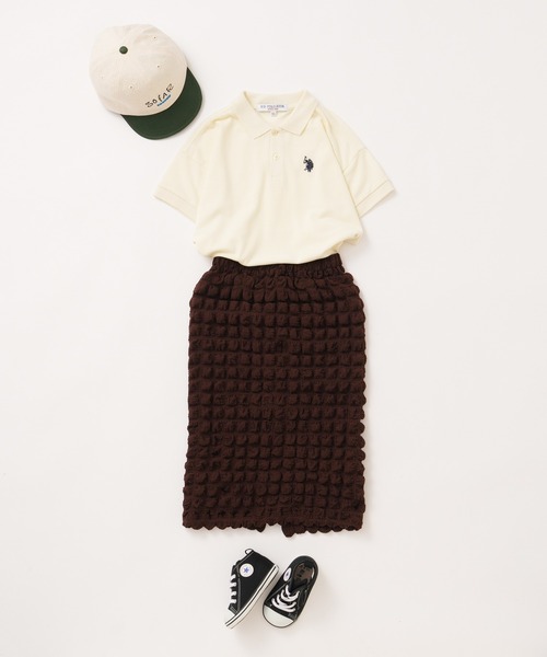 CIAOPANIC TYPY（チャオパニックティピー）の「【KIDS】ポップコーンIラインスカート（スカート・キッズ・グリーン/ブラウン・S/M/L/XL/XXL）」の4枚目の写真