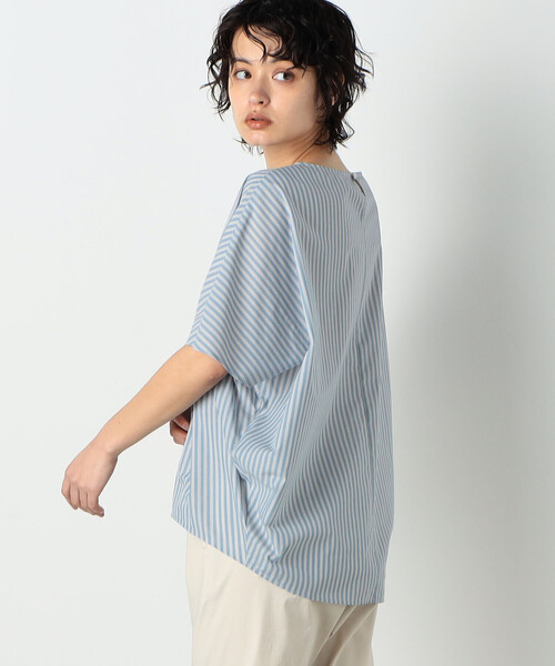 COMME CA ISM（コムサイズム）の「ストライプ　ニュアンス Ｔブラウス（シャツ/ブラウス・レディース・ホワイト/ライトグレー系/ネイビー系・MEDIUM/LARGE）」の19枚目の写真