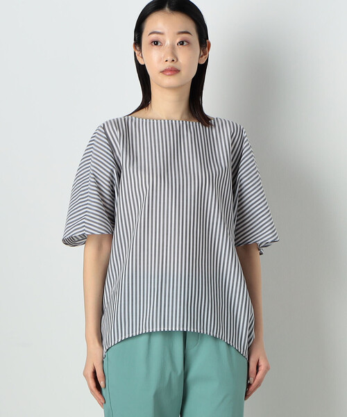 COMME CA ISM（コムサイズム）の「ストライプ　ニュアンス Ｔブラウス（シャツ/ブラウス・レディース・ホワイト/ライトグレー系/ネイビー系・MEDIUM/LARGE）」の17枚目の写真