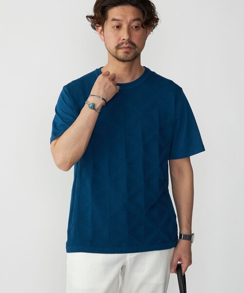 SHIPS（シップス）の「SHIPS: ジオメトリック ニットドッキング Tシャツ（Tシャツ/カットソー・メンズ・ネイビー/ライトグレー/ロイヤルブルー・SMALL/MEDIUM/LARGE/X-LARGE）」の18枚目の写真