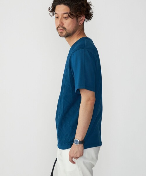 SHIPS（シップス）の「SHIPS: ジオメトリック ニットドッキング Tシャツ（Tシャツ/カットソー・メンズ・ネイビー/ライトグレー/ロイヤルブルー・SMALL/MEDIUM/LARGE/X-LARGE）」の12枚目の写真