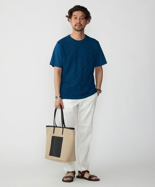 SHIPS（シップス）の「SHIPS: ジオメトリック ニットドッキング Tシャツ（Tシャツ/カットソー・メンズ・ネイビー/ライトグレー/ロイヤルブルー・SMALL/MEDIUM/LARGE/X-LARGE）」の4枚目の写真