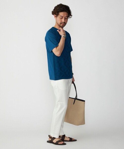 SHIPS（シップス）の「SHIPS: ジオメトリック ニットドッキング Tシャツ（Tシャツ/カットソー・メンズ・ネイビー/ライトグレー/ロイヤルブルー・SMALL/MEDIUM/LARGE/X-LARGE）」の7枚目の写真