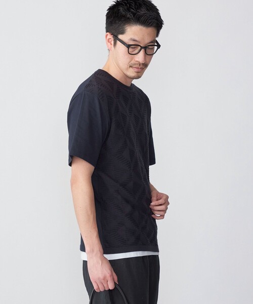 SHIPS(シップス)の「SHIPS: ジオメトリック ニットドッキング Tシャツ(Tシャツ/カットソー・メンズ・ネイビー/ライトグレー/ロイヤルブルー・SMALL/MEDIUM/LARGE/X-LARGE)」の15枚目の写真