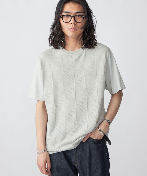 SHIPS（シップス）の「SHIPS: ジオメトリック ニットドッキング Tシャツ（Tシャツ/カットソー・メンズ・ネイビー/ライトグレー/ロイヤルブルー・SMALL/MEDIUM/LARGE/X-LARGE）」の20枚目の写真