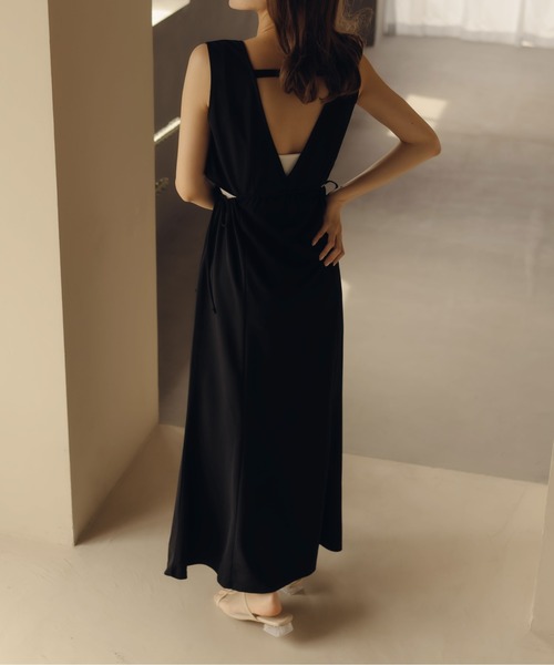 fupel(フぺル)の「サイドスリットリボンワンピース(ワンピース・レディース・アイボリー/ブラック・MEDIUM/SMALL)」の19枚目の写真