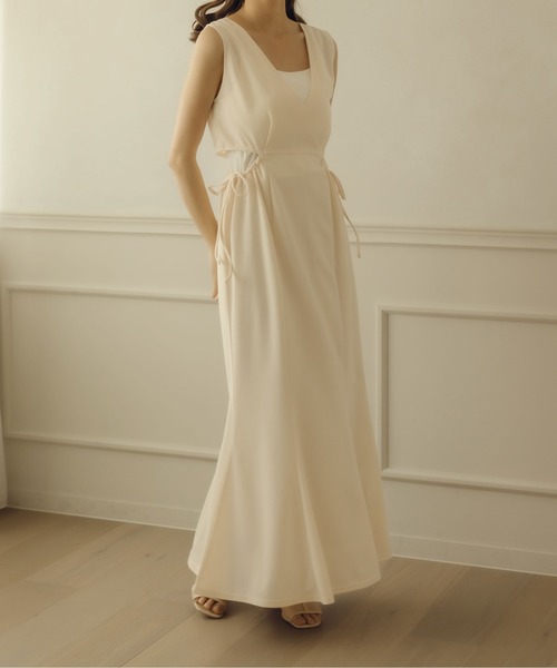 fupel(フぺル)の「サイドスリットリボンワンピース(ワンピース・レディース・アイボリー/ブラック・MEDIUM/SMALL)」の9枚目の写真