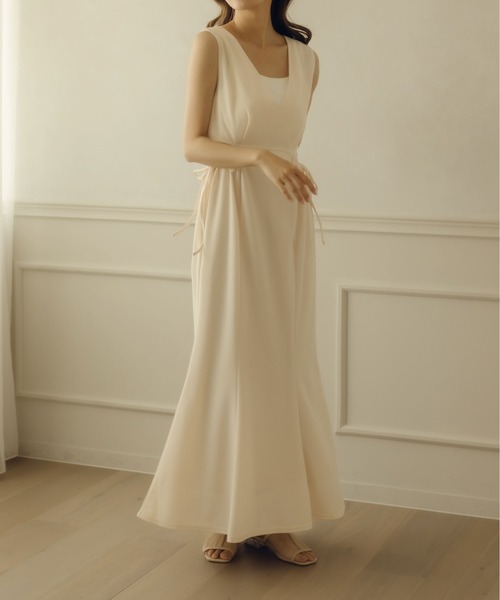 fupel(フぺル)の「サイドスリットリボンワンピース(ワンピース・レディース・アイボリー/ブラック・MEDIUM/SMALL)」の7枚目の写真