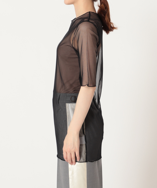 CITYSHOP（シティーショップ）の「S-SL MESH Tシャツ（Tシャツ/カットソー・レディース・ベージュ/ブラック・FREE）」の16枚目の写真