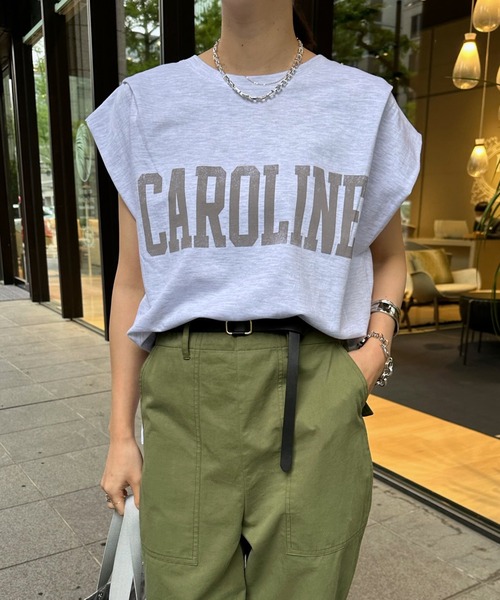DouDou（ドゥドゥ）の「フレンチロゴスウェット（Tシャツ/カットソー・レディース・ライトグレー/ネイビー/オフホワイト・FREE）」の2枚目の写真