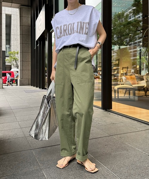 DouDou（ドゥドゥ）の「フレンチロゴスウェット（Tシャツ/カットソー・レディース・ライトグレー/ネイビー/オフホワイト・FREE）」の19枚目の写真