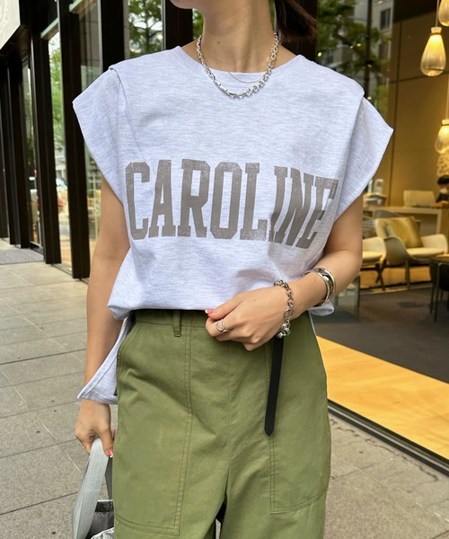 DouDou（ドゥドゥ）の「フレンチロゴスウェット（Tシャツ/カットソー・レディース・ライトグレー/ネイビー/オフホワイト・FREE）」の10枚目の写真