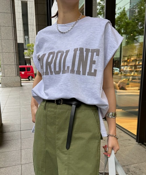 DouDou（ドゥドゥ）の「フレンチロゴスウェット（Tシャツ/カットソー・レディース・ライトグレー/ネイビー/オフホワイト・FREE）」の6枚目の写真