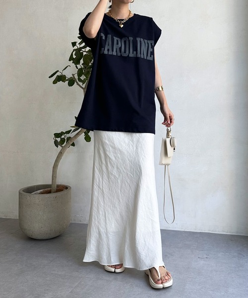 DouDou（ドゥドゥ）の「フレンチロゴスウェット（Tシャツ/カットソー・レディース・ライトグレー/ネイビー/オフホワイト・FREE）」の15枚目の写真