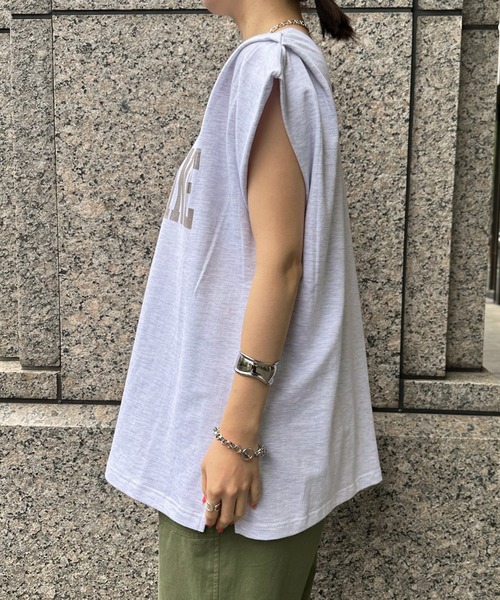 DouDou（ドゥドゥ）の「フレンチロゴスウェット（Tシャツ/カットソー・レディース・ライトグレー/ネイビー/オフホワイト・FREE）」の16枚目の写真