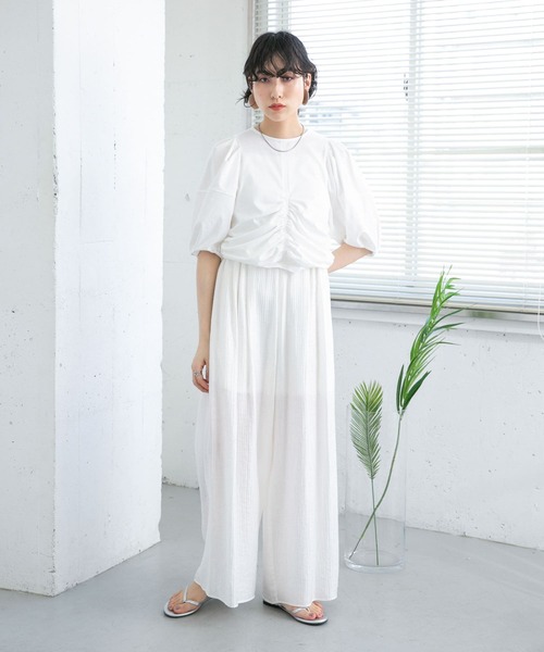 KBF（ケイビーエフ）の「ドロストデザインカットソー（Tシャツ/カットソー・レディース・オフホワイト/ブラック/ラベンダー/アイボリー・ONE）」の11枚目の写真