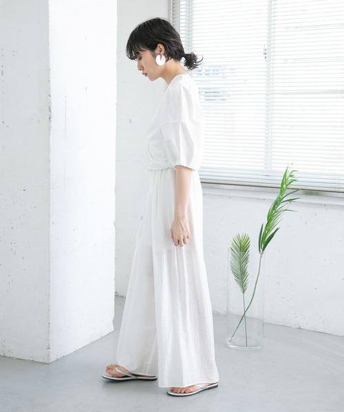 KBF（ケイビーエフ）の「ドロストデザインカットソー（Tシャツ/カットソー・レディース・オフホワイト/ブラック/ラベンダー/アイボリー・ONE）」の12枚目の写真