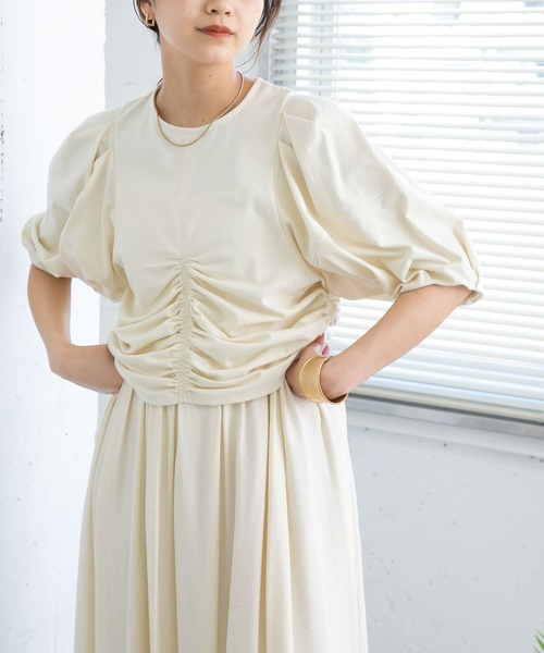 KBF（ケイビーエフ）の「ドロストデザインカットソー（Tシャツ/カットソー・レディース・オフホワイト/ブラック/ラベンダー/アイボリー・ONE）」の14枚目の写真