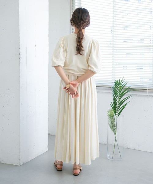 KBF（ケイビーエフ）の「ドロストデザインカットソー（Tシャツ/カットソー・レディース・オフホワイト/ブラック/ラベンダー/アイボリー・ONE）」の20枚目の写真