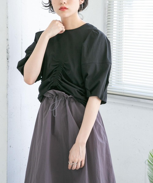 KBF（ケイビーエフ）の「ドロストデザインカットソー（Tシャツ/カットソー・レディース・オフホワイト/ブラック/ラベンダー/アイボリー・ONE）」の22枚目の写真