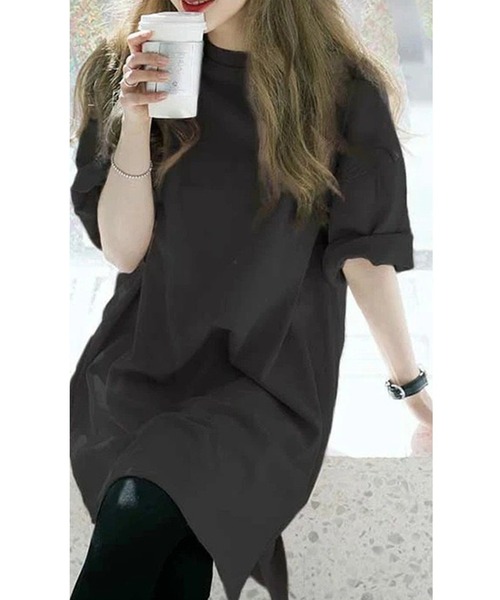 NinaetLina(ニナエリナ)の「チュニック半袖カットソー(Tシャツ/カットソー・レディース・ピンク/ホワイト/ライトグレー/ブラック/ミント/ベージュ・XL/L/M)」の14枚目の写真