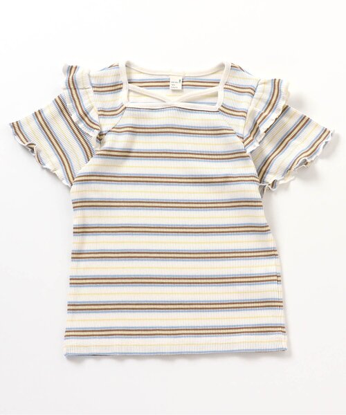 apres les cours（アプレレクール）の「ボーダー・ギンガムホルターTシャツ（Tシャツ/カットソー・キッズ・アイボリー/チェック/ピンク・90/120/100/140/130/80/110）」の7枚目の写真