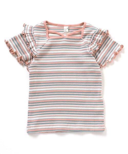 apres les cours（アプレレクール）の「ボーダー・ギンガムホルターTシャツ（Tシャツ/カットソー・キッズ・アイボリー/チェック/ピンク・90/120/100/140/130/80/110）」の9枚目の写真