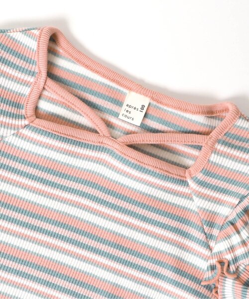 apres les cours（アプレレクール）の「ボーダー・ギンガムホルターTシャツ（Tシャツ/カットソー・キッズ・アイボリー/チェック/ピンク・90/120/100/140/130/80/110）」の11枚目の写真