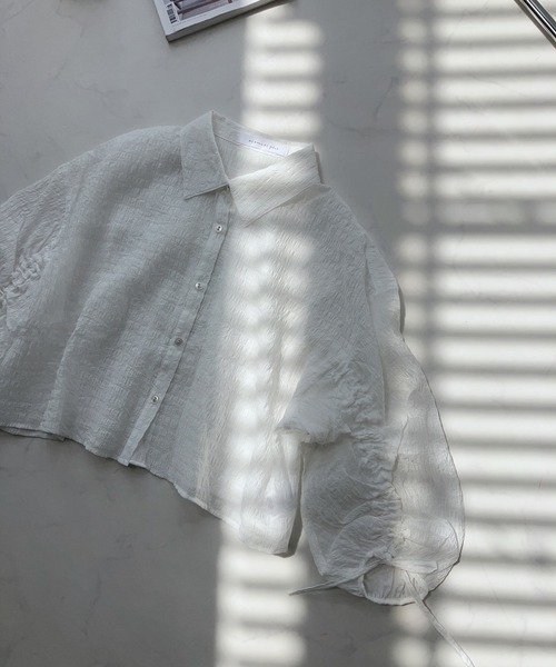 AS KNOW AS plus（アズノゥアズプラス）の「○袖ドロスト アソート ショートシャツ（シャツ/ブラウス・レディース・ホワイト系/グリーン系/ネイビー系/ホワイト系1/ブラック系1/ネイビー系1/ピンク系1・FREE）」の8枚目の写真