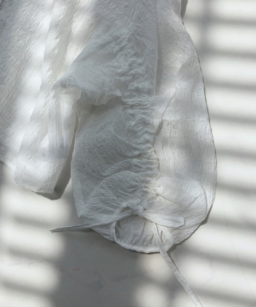 AS KNOW AS plus（アズノゥアズプラス）の「○袖ドロスト アソート ショートシャツ（シャツ/ブラウス・レディース・ホワイト系/グリーン系/ネイビー系/ホワイト系1/ブラック系1/ネイビー系1/ピンク系1・FREE）」の9枚目の写真