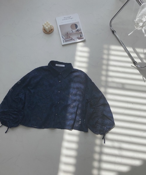 AS KNOW AS plus（アズノゥアズプラス）の「○袖ドロスト アソート ショートシャツ（シャツ/ブラウス・レディース・ホワイト系/グリーン系/ネイビー系/ホワイト系1/ブラック系1/ネイビー系1/ピンク系1・FREE）」の14枚目の写真