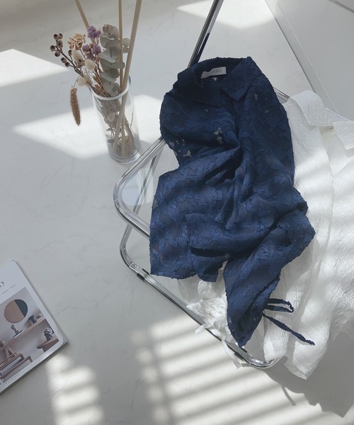 AS KNOW AS plus（アズノゥアズプラス）の「○袖ドロスト アソート ショートシャツ（シャツ/ブラウス・レディース・ホワイト系/グリーン系/ネイビー系/ホワイト系1/ブラック系1/ネイビー系1/ピンク系1・FREE）」の18枚目の写真