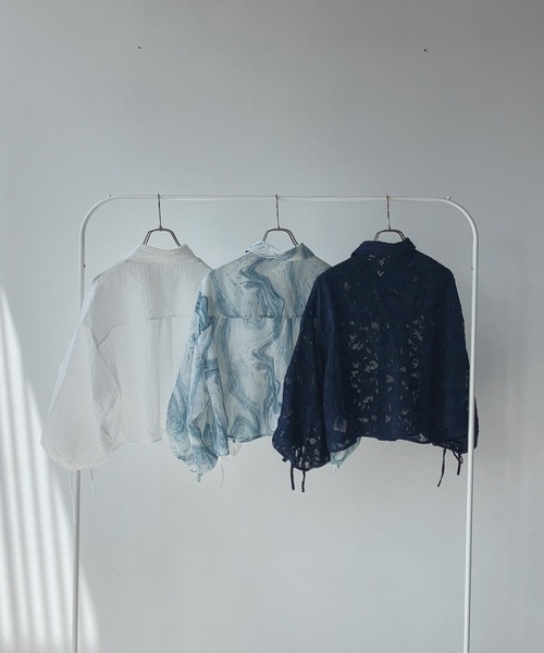 AS KNOW AS plus（アズノゥアズプラス）の「○袖ドロスト アソート ショートシャツ（シャツ/ブラウス・レディース・ホワイト系/グリーン系/ネイビー系/ホワイト系1/ブラック系1/ネイビー系1/ピンク系1・FREE）」の21枚目の写真