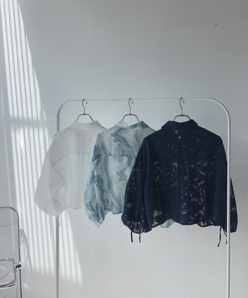 AS KNOW AS plus（アズノゥアズプラス）の「○袖ドロスト アソート ショートシャツ（シャツ/ブラウス・レディース・ホワイト系/グリーン系/ネイビー系/ホワイト系1/ブラック系1/ネイビー系1/ピンク系1・FREE）」の22枚目の写真