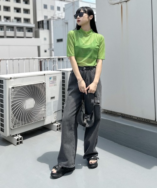 LVEU.(ラブユ.)の「【LVEU.】ダメージワイドブラックデニム / ボトムス デニム パンツ ダメージ クラッシュ ハイウエスト ワイド ルーズ ヴィンテージ 色落ち ブラック(デニムパンツ・レディース・ブラック・FREE)」の18枚目の写真