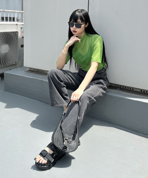 LVEU.(ラブユ.)の「【LVEU.】ダメージワイドブラックデニム / ボトムス デニム パンツ ダメージ クラッシュ ハイウエスト ワイド ルーズ ヴィンテージ 色落ち ブラック(デニムパンツ・レディース・ブラック・FREE)」の15枚目の写真