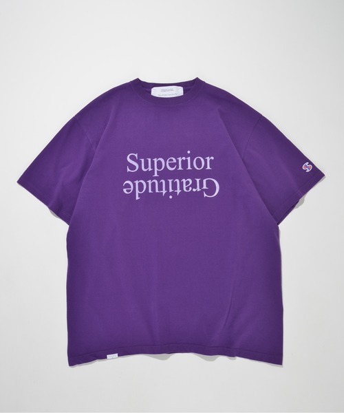 SUPERTHANKS（スーパーサンクス）の「フロントプリント ビッグシルエットTシャツ/Sperior Gratitude S/S T-shirt（Tシャツ/カットソー・メンズ・パープル/ホワイト/ブラック/グレー・S/M/L）」の4枚目の写真