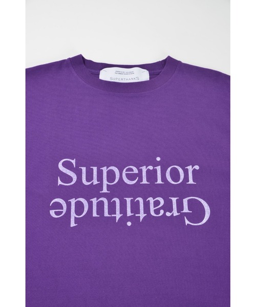 SUPERTHANKS（スーパーサンクス）の「フロントプリント ビッグシルエットTシャツ/Sperior Gratitude S/S T-shirt（Tシャツ/カットソー・メンズ・パープル/ホワイト/ブラック/グレー・S/M/L）」の12枚目の写真