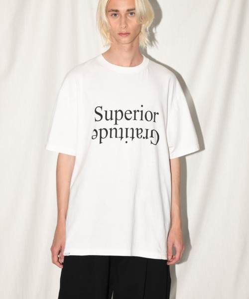 SUPERTHANKS（スーパーサンクス）の「フロントプリント ビッグシルエットTシャツ/Sperior Gratitude S/S T-shirt（Tシャツ/カットソー・メンズ・パープル/ホワイト/ブラック/グレー・S/M/L）」の16枚目の写真